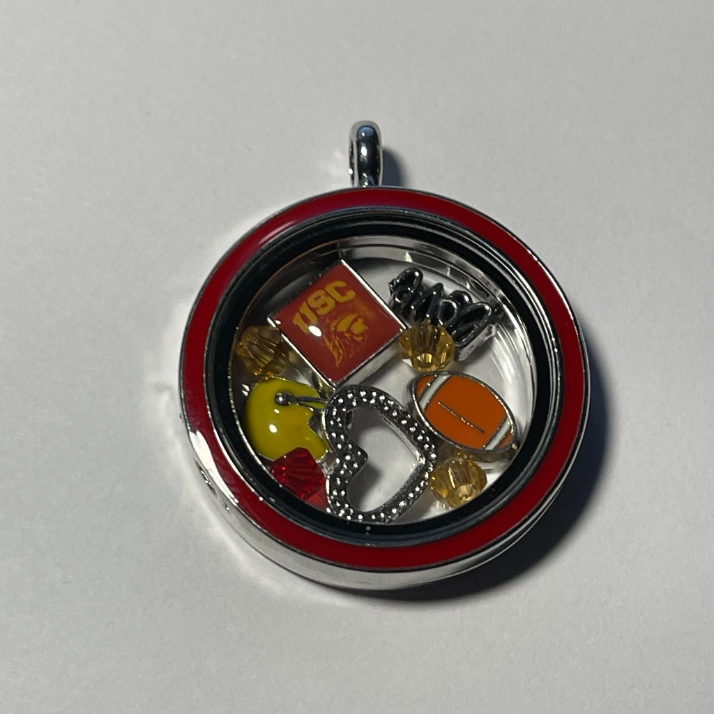 Usc Trojans Ncaa Memory Charm Locket W/ 22 In Chain New
